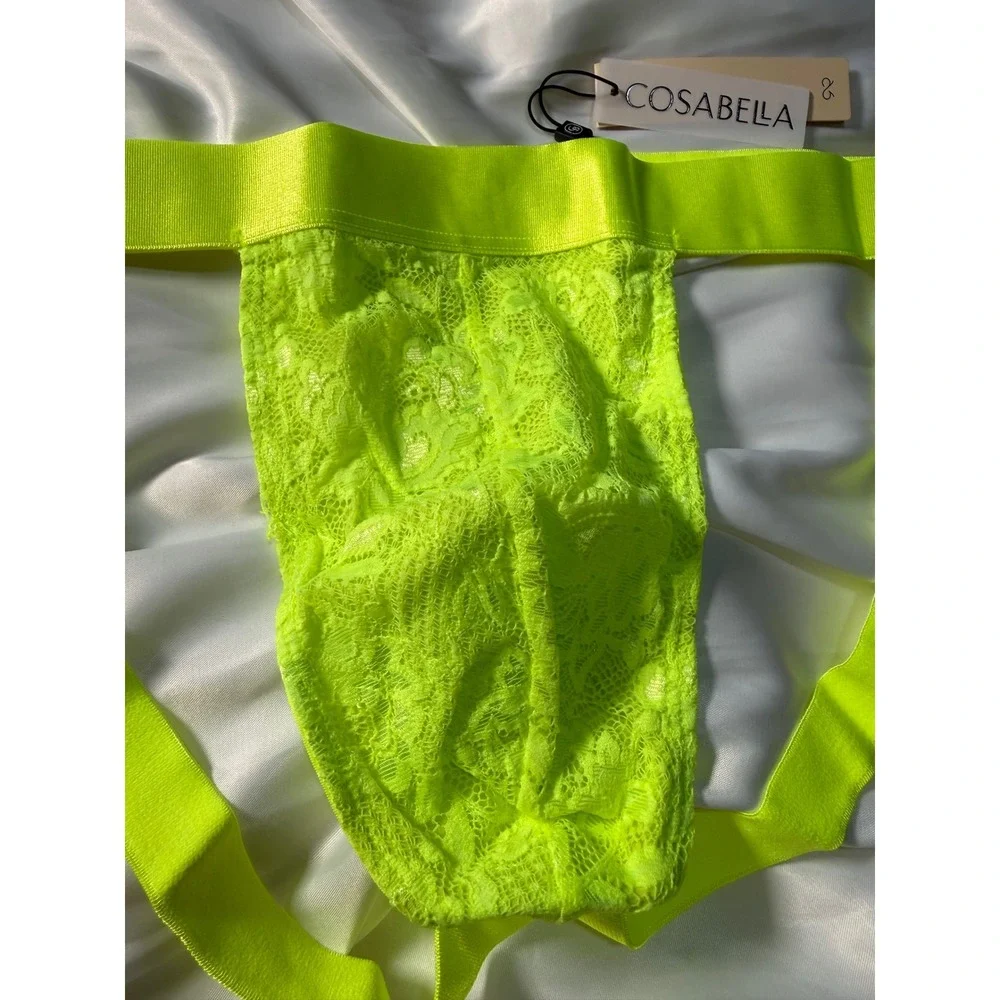 CosaBella Neon Yellow Lace Men's Jockstrap Bold‎ & Sexy Statement size XL